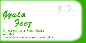 gyula fecz business card